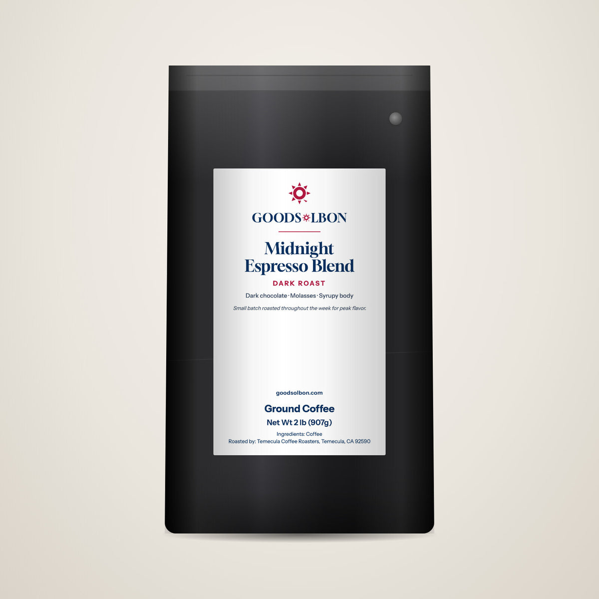 Midnight Espresso Blend ground coffee 2 lb bag