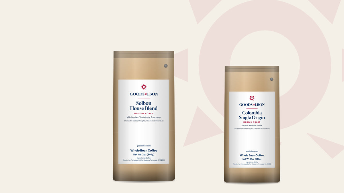 GoodSolBon Solbon House Blend and Colombia Single Origin coffee bags